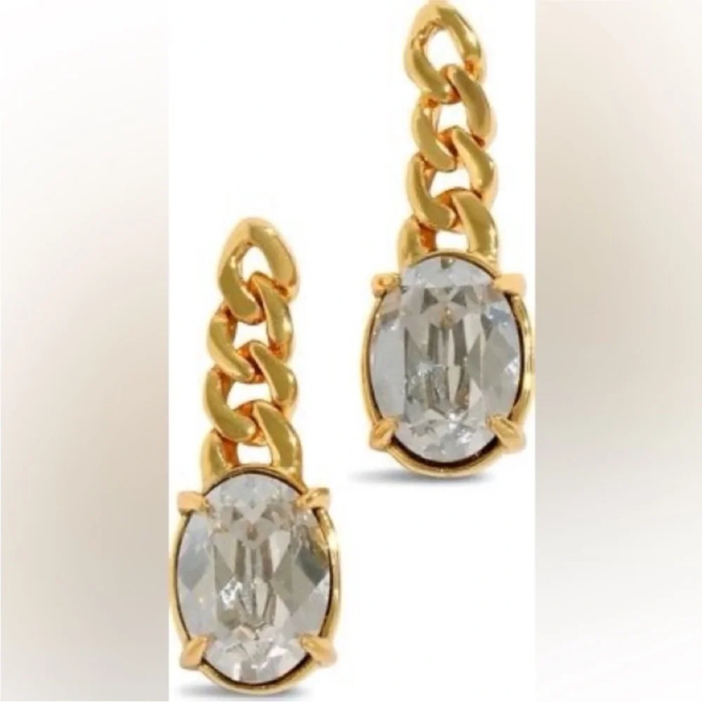 ALEXIS BITTAR • Bonbon Clear Chartreuse Crystal Small Drop Post Earrings in Gold